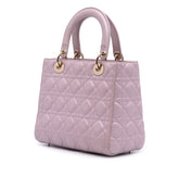 Medium Pearlescent Lambskin Cannage Lady Dior
